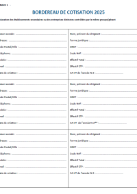 ANNEXE BORDEREAU COTISATION