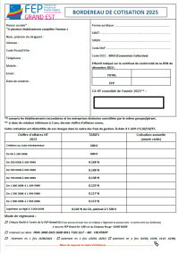 BORDEREAU COTISATION 2025